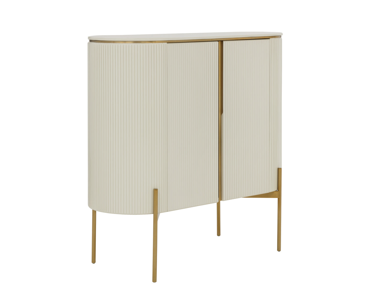 NAHLA PALOMA BAR CABINET - HIGH GLOSS CREAM