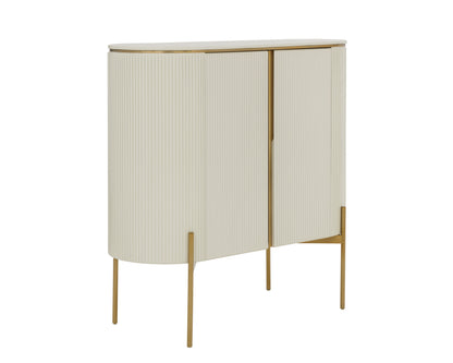 NAHLA PALOMA BAR CABINET - HIGH GLOSS CREAM