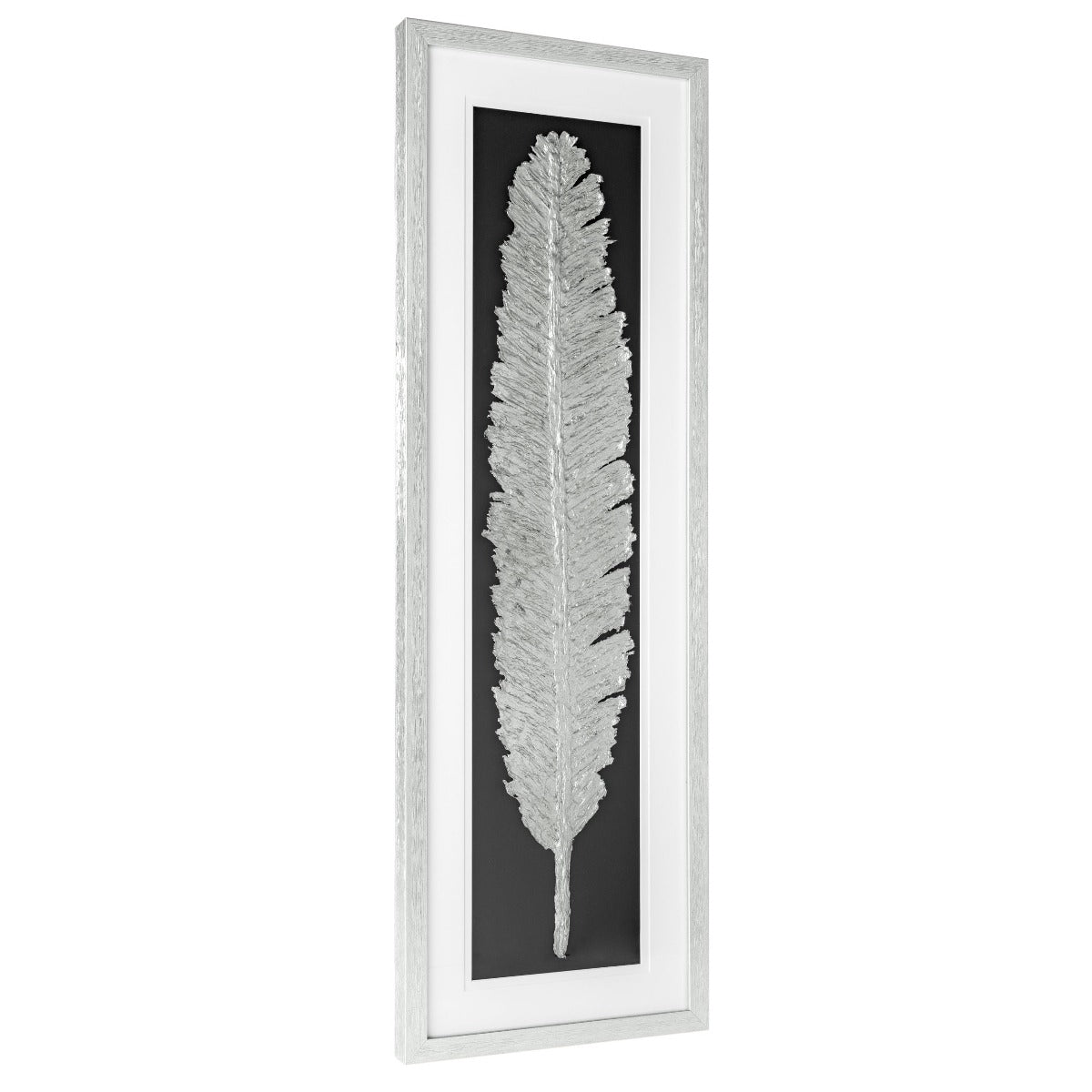 Metallic Feather, Silver Shadow Box