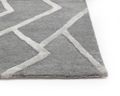 NAHLA ZIZI HAND-TUFTED RUG - GREY - 9' X 12'