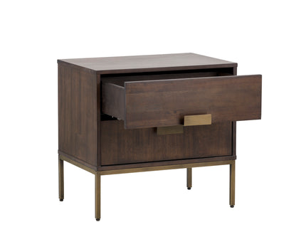 NAHLA JADE NIGHTSTAND - ANTIQUE BRASS - DARK MANGO