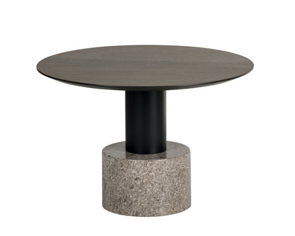 NAHLA MONACO COFFEE TABLE - BLACK - GREY MARBLE / RAW UMBER