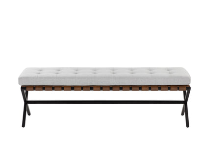 NAHLA KENJI BENCH - SMALL - BLACK - MINA LIGHT GREY