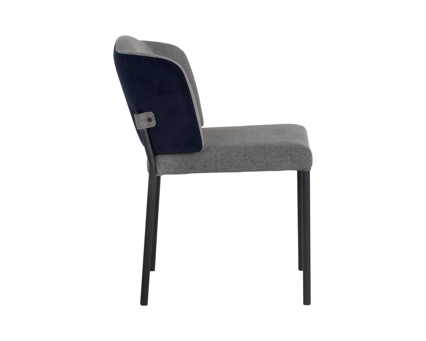 NAHLA PEARCE DINING CHAIR - DARK GREY / ABBINGTON NAVY