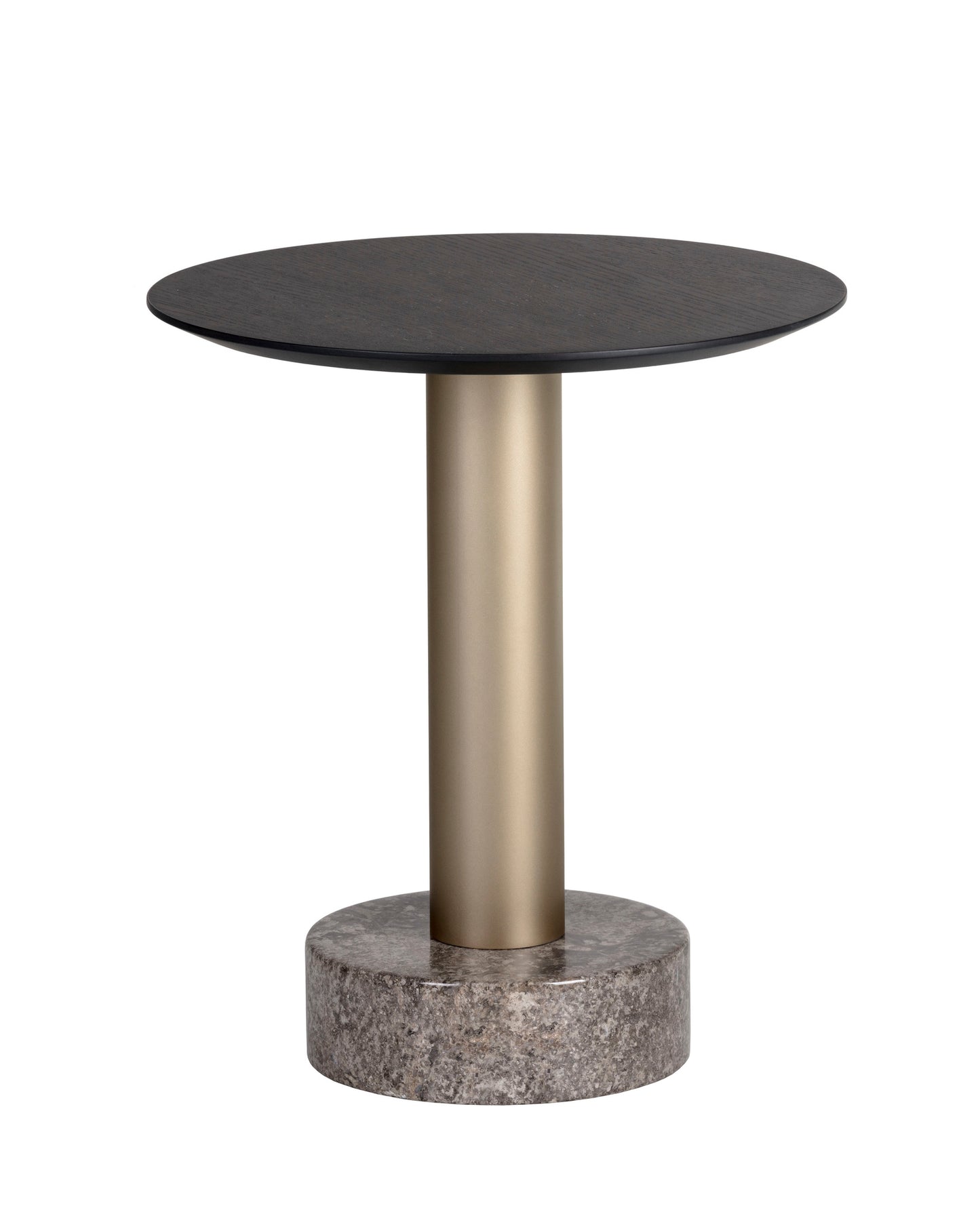 NAHLA MONACO END TABLE - GOLD - GREY MARBLE / CHARCOAL GREY