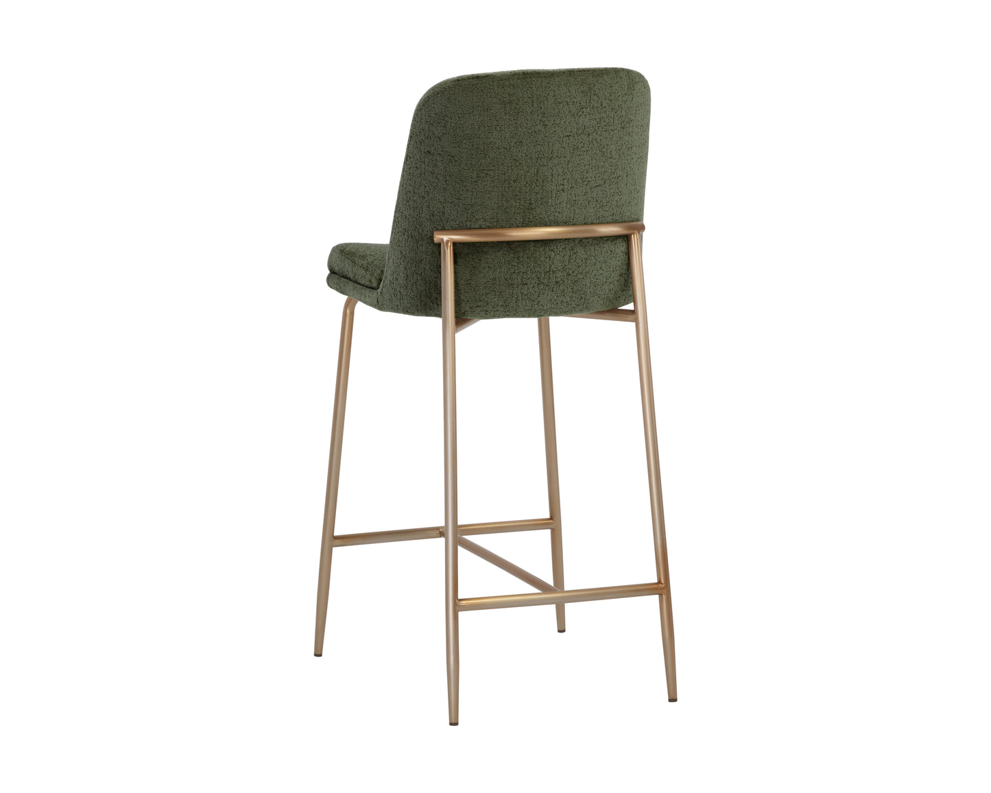 NAHLA ZEKE COUNTER STOOL - ANTIQUE BRASS - BERGEN OLIVE