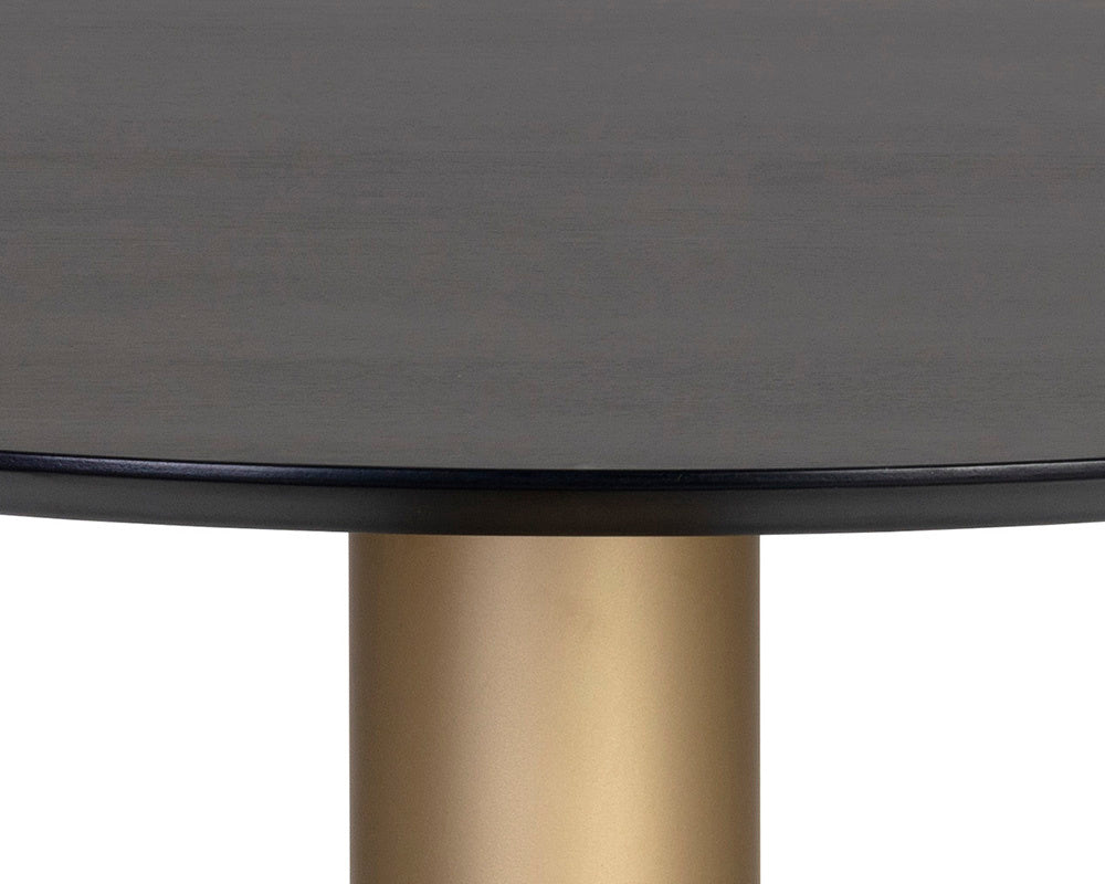 NAHLA MONACO BISTRO TABLE - GOLD - GREY MARBLE / CHARCOAL GREY - 35.5"