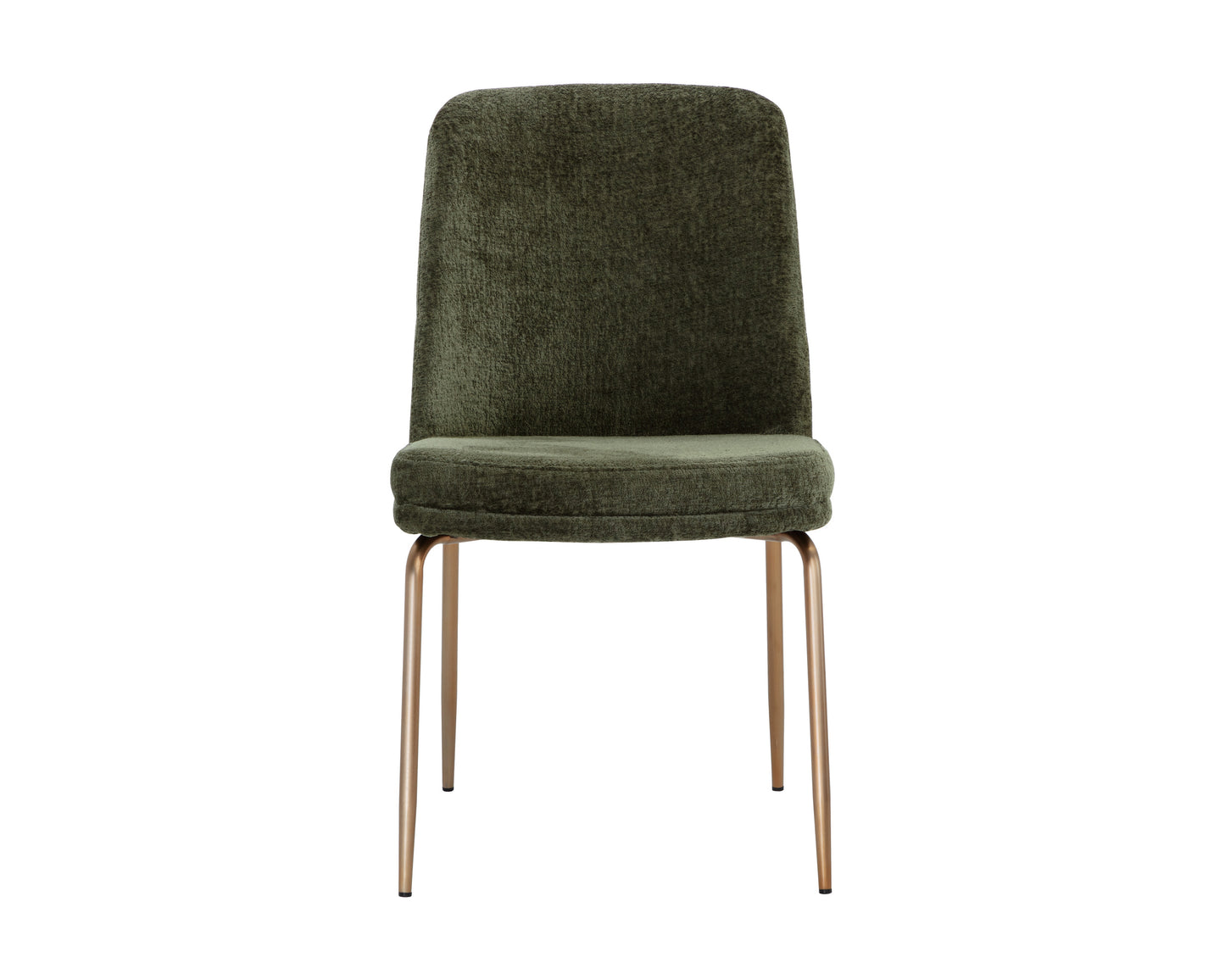 NAHLA ZEKE DINING CHAIR - ANTIQUE BRASS - BERGEN OLIVE