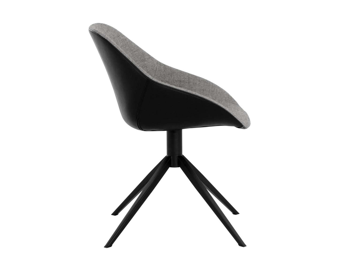 NAHLA MCCOY SWIVEL DINING CHAIR - NOVEMBER GREY / NIGHTFALL BLACK