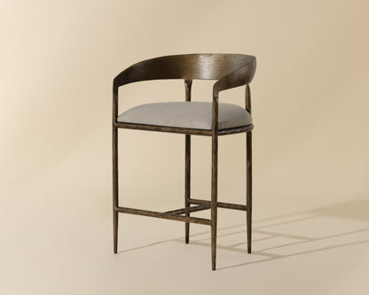 NAHLA ZANATTA COUNTER STOOL - ZENITH TAUPE GREY