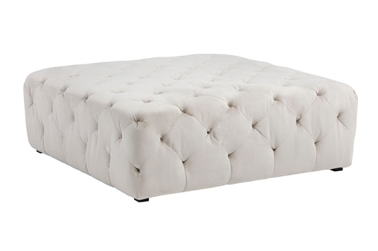 NAHLA MILLIE TUFTED OTTOMAN - PICCOLO PROSECCO