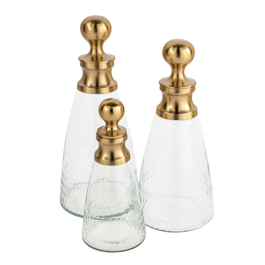 Vivienne Decorative Glass Bottles, Set of 3