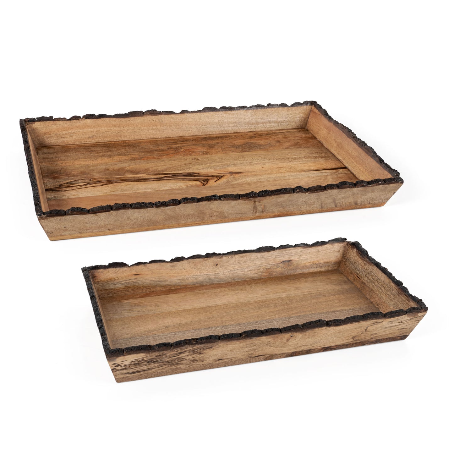 Darius Rectangle Wood Trays, Set of 2