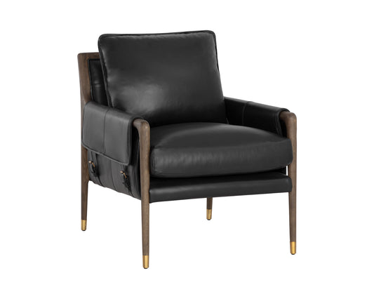 NAHLA MAUTI ARMCHAIR - DISTRESSED BROWN - CORTINA BLACK LEATHER