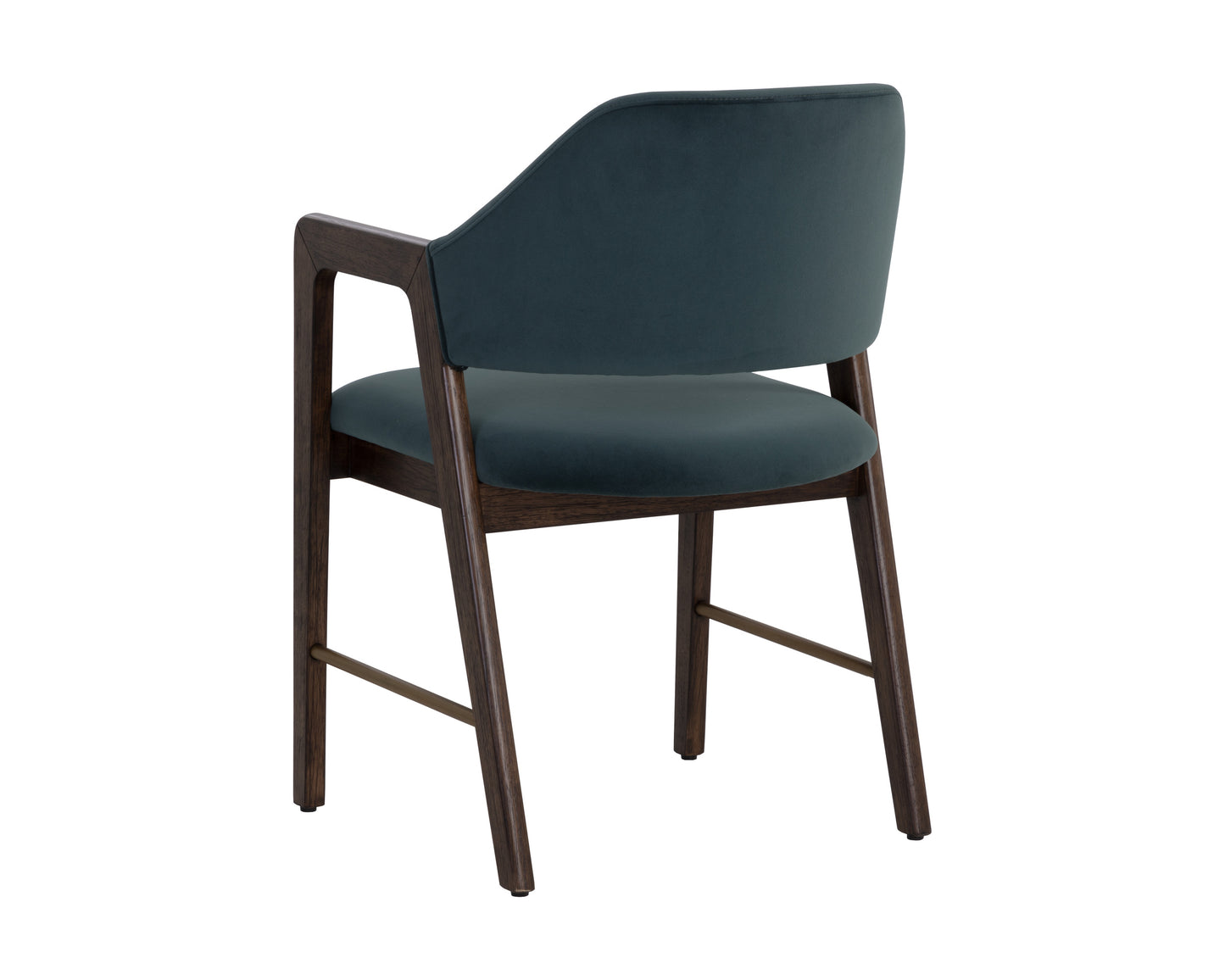 NAHLA MILTON DINING ARMCHAIR - SMOKE ACACIA - MEG DUSTY TEAL