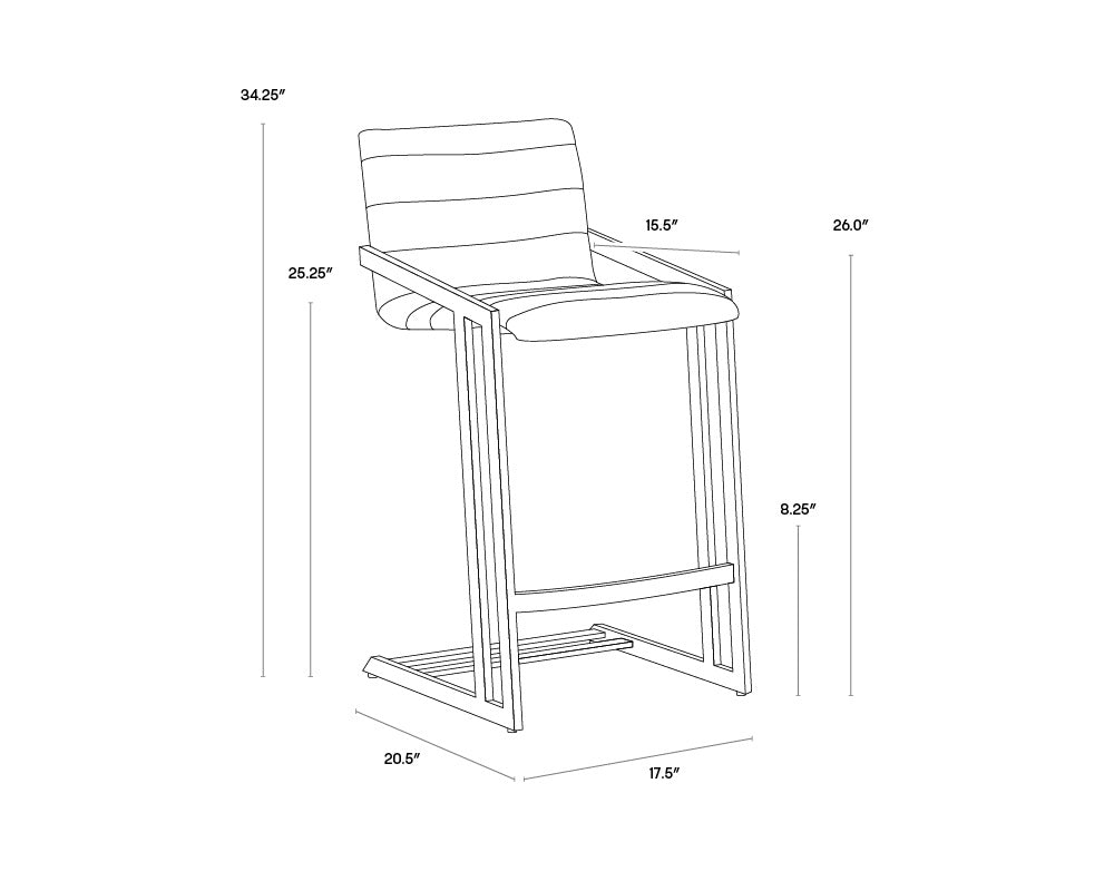 NAHLA WEBBER COUNTER STOOL - CANTINA BLACK