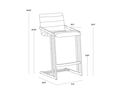 NAHLA WEBBER COUNTER STOOL - CANTINA BLACK