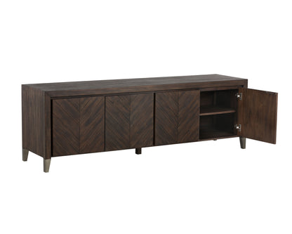 NAHLA GREYSON MEDIA CONSOLE AND CABINET - SMOKE ACACIA