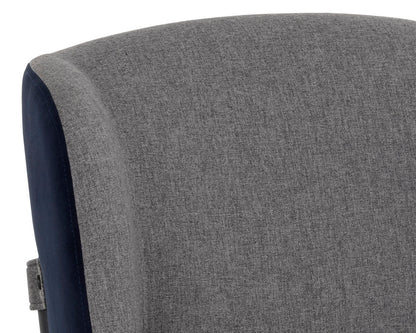 NAHLA PEARCE DINING CHAIR - DARK GREY / ABBINGTON NAVY