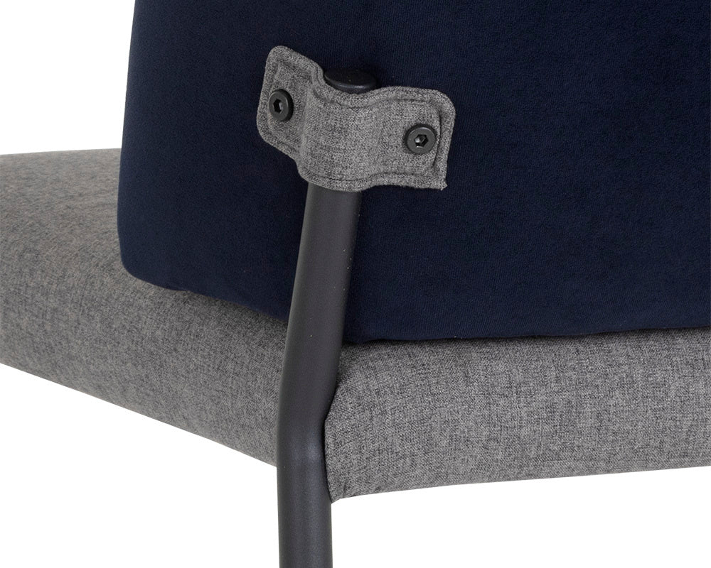 NAHLA PEARCE DINING CHAIR - DARK GREY / ABBINGTON NAVY