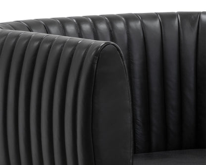 NAHLA TRYOR LOUNGE CHAIR - VINTAGE BLACK NIGHT LEATHER