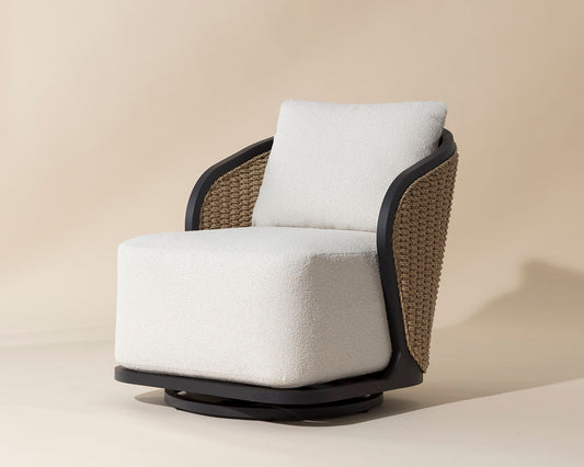 NAHLA BORA SWIVEL LOUNGE CHAIR - LOUIS CREAM