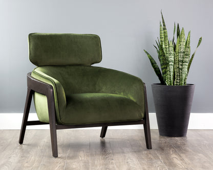 NAHLA MAXIMUS LOUNGE CHAIR - MOSS GREEN