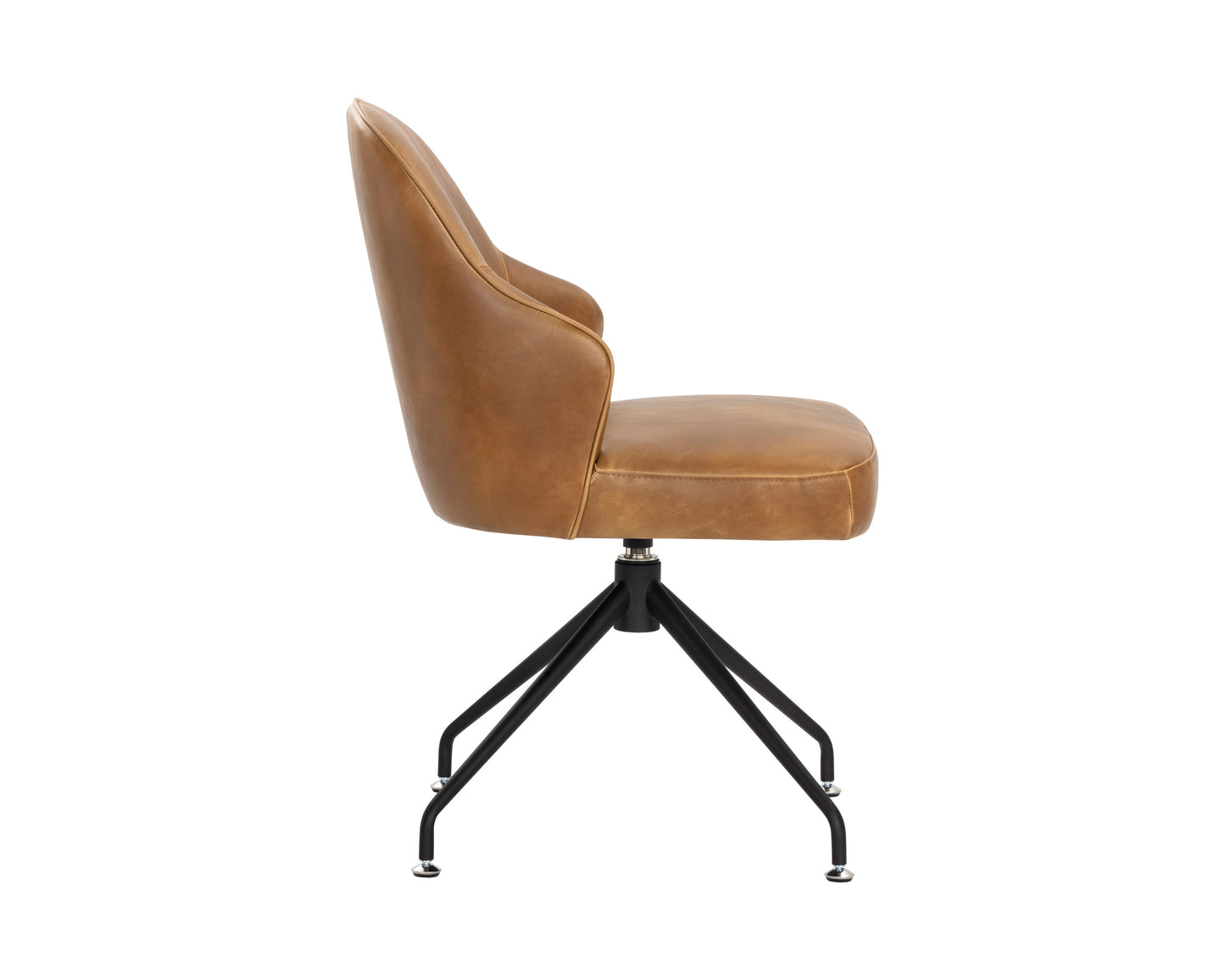 NAHLA BRETTA SWIVEL DINING CHAIR - TOBACCO TAN