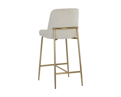 NAHLA ZEKE COUNTER STOOL - ANTIQUE BRASS - BERGEN IVORY