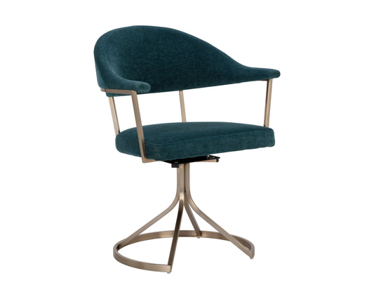 NAHLA BEXLEY SWIVEL DINING ARMCHAIR - DANNY TEAL