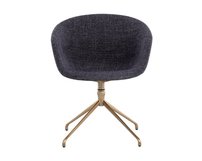 NAHLA DINA SWIVEL DINING ARMCHAIR - CHACHA NAVY