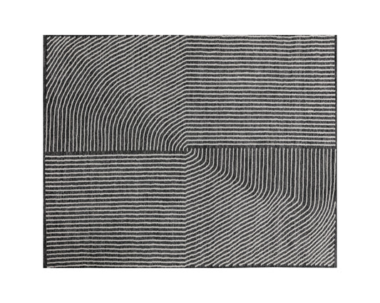 NAHLA SERENE HAND-WOVEN RUG - BLACK / WHITE - 8' X 10'