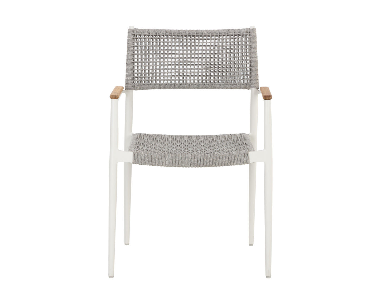 NAHLA NAVA STACKABLE DINING ARMCHAIR - WHITE