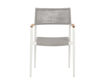 NAHLA NAVA STACKABLE DINING ARMCHAIR - WHITE