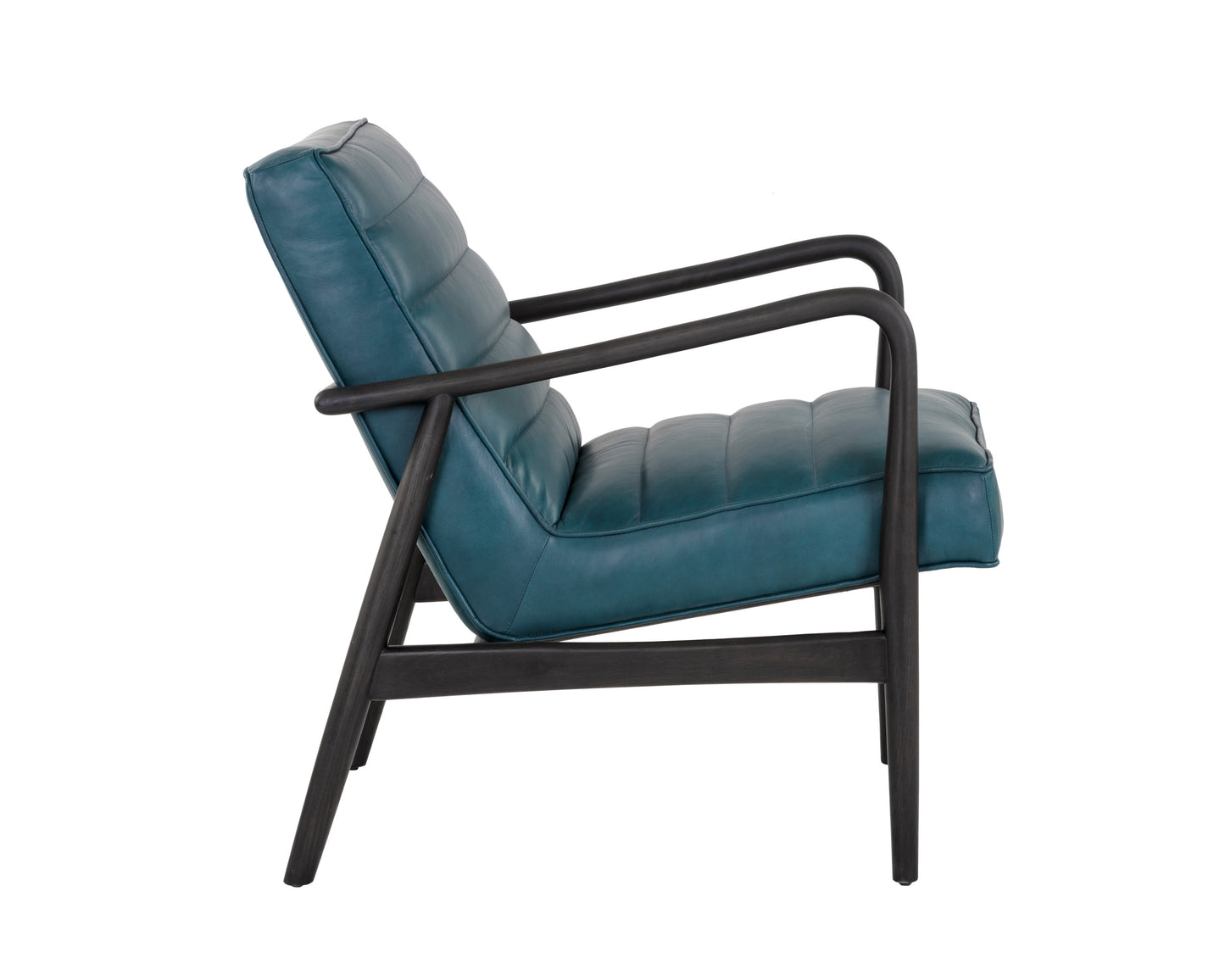 NAHLA LYRIC LOUNGE CHAIR - VINTAGE PEACOCK LEATHER