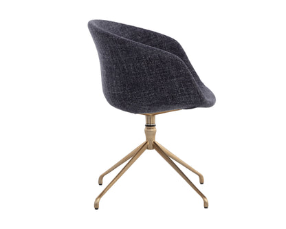 NAHLA DINA SWIVEL DINING ARMCHAIR - CHACHA NAVY