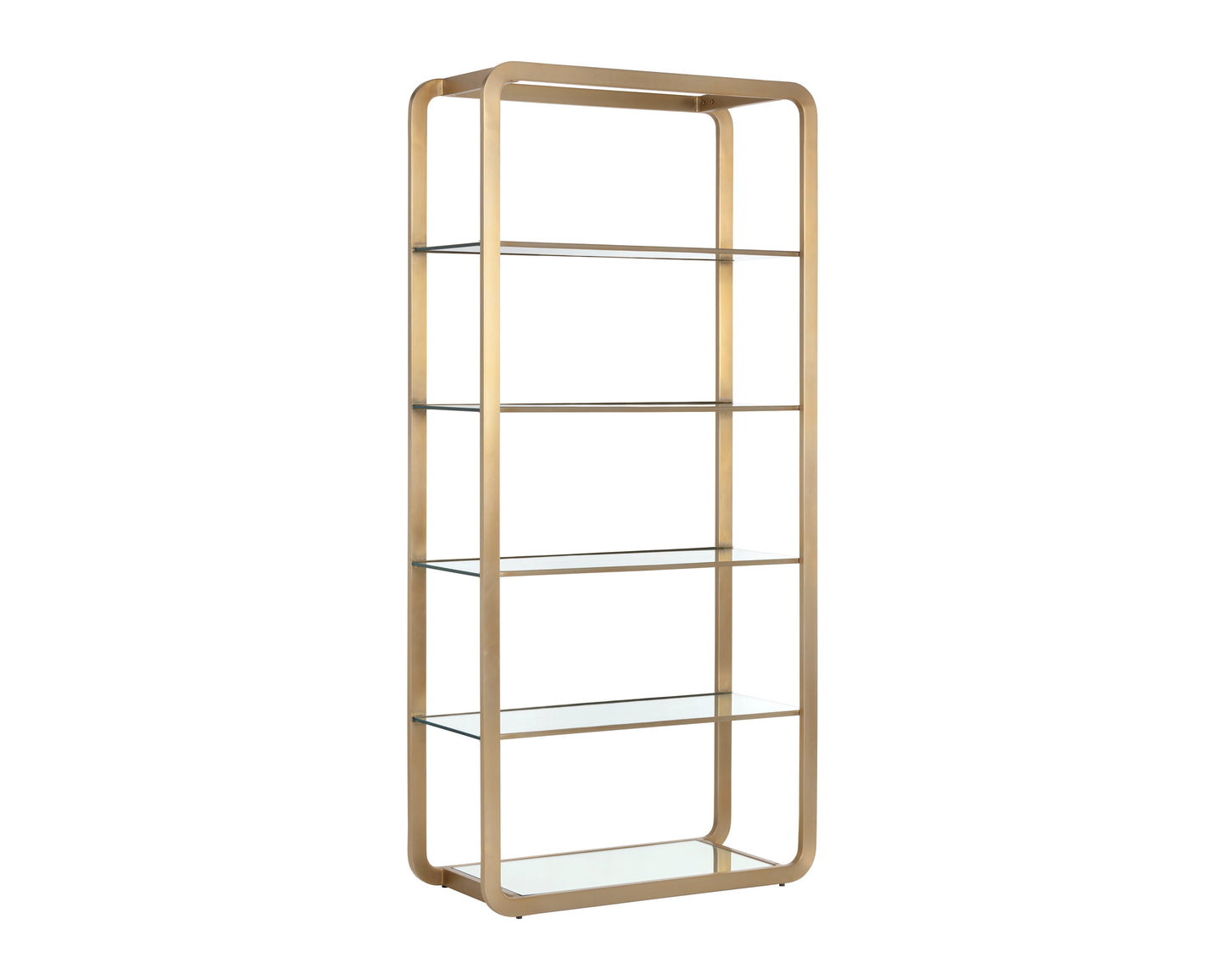 NAHLA AMBRETTA BOOKCASE - LARGE - GOLD / CLEAR