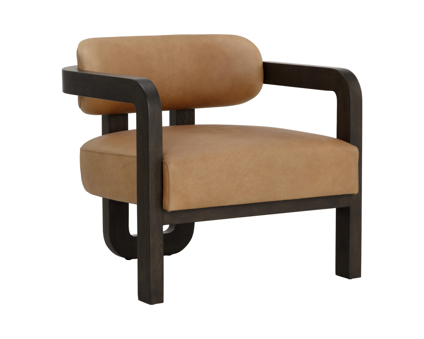 NAHLA MADRONE LOUNGE CHAIR - BROWN - LUDLOW SESAME LEATHER