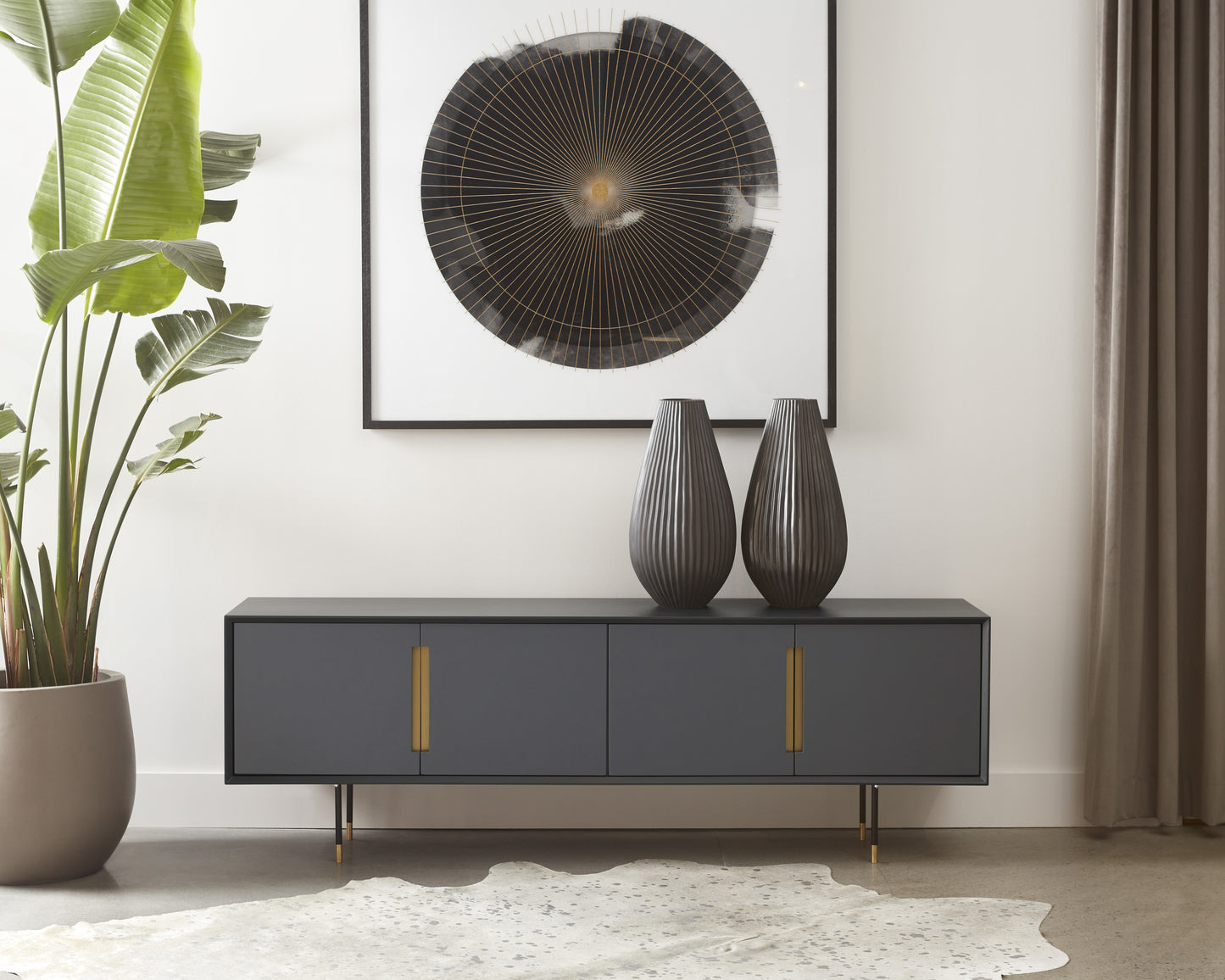 NAHLA DANBURY MEDIA CONSOLE AND CABINET - SLATE NAVY