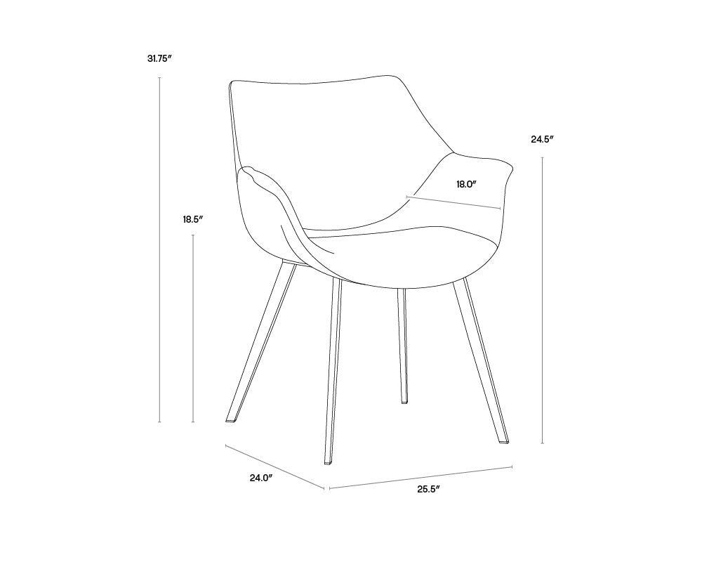 NAHLA MASON DINING ARMCHAIR - TOWN GREY