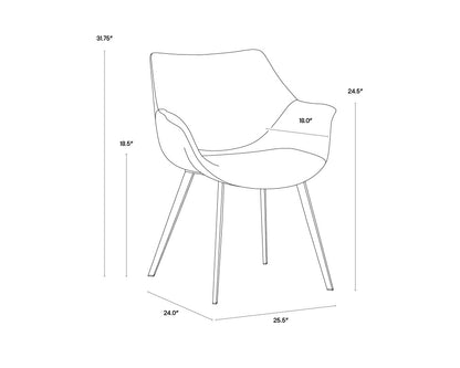 NAHLA MASON DINING ARMCHAIR - TOWN GREY