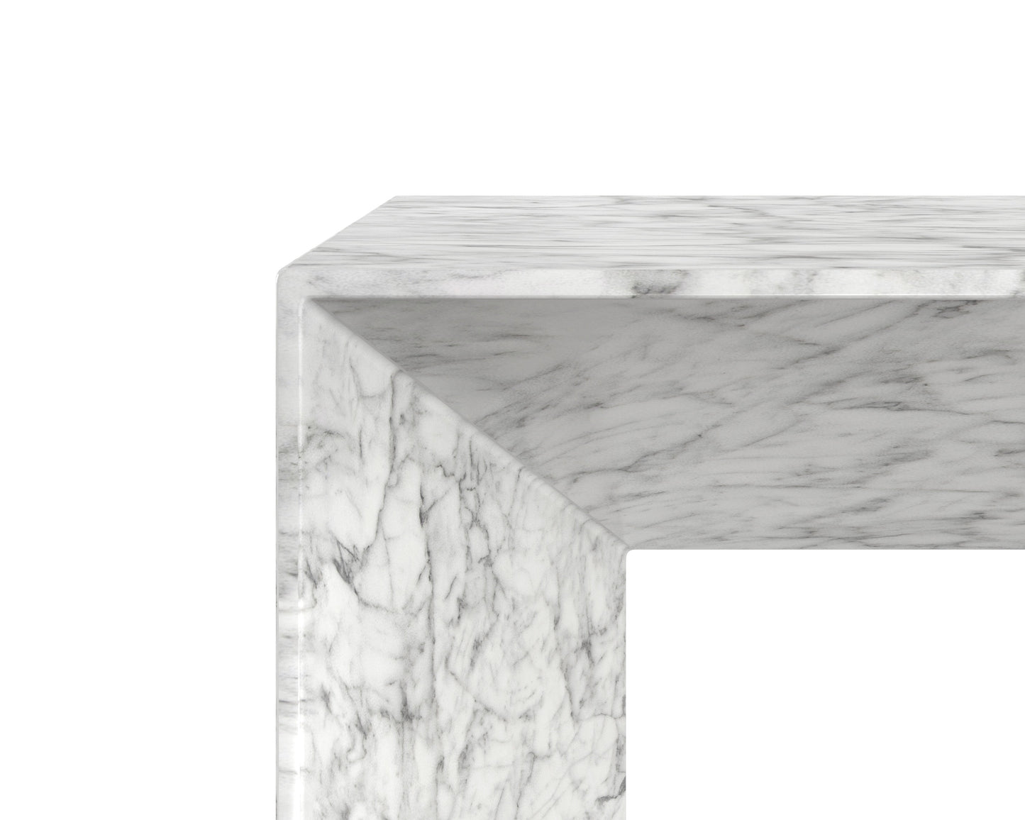 NAHLA NOMAD COFFEE TABLE - MARBLE LOOK - WHITE