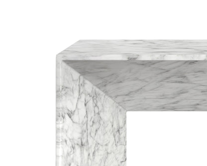 NAHLA NOMAD COFFEE TABLE - MARBLE LOOK - WHITE