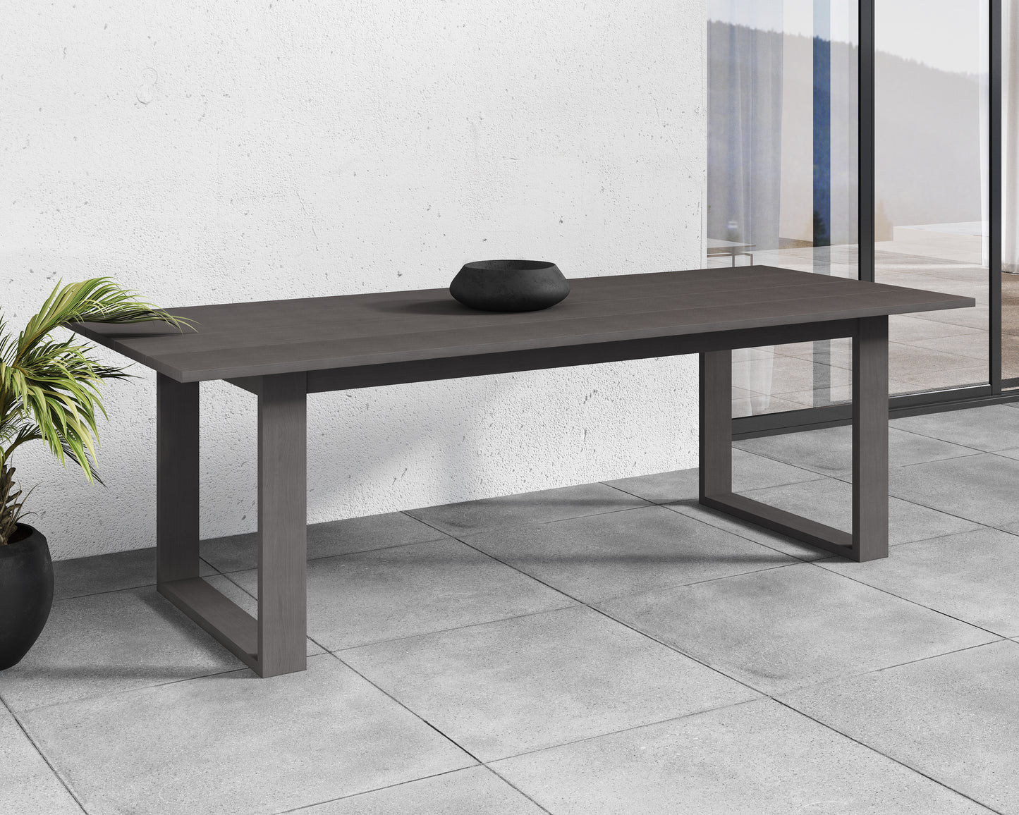 NAHLA TROPEA DINING TABLE - SMOKE GREY - 94"