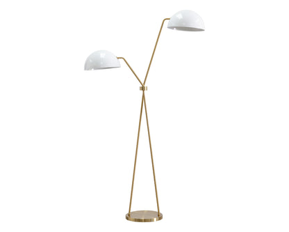 NAHLA FAVEN FLOOR LAMP - BRASS - WHITE