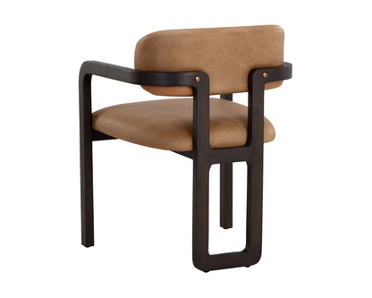 NAHLA MADRONE DINING ARMCHAIR - BROWN - LUDLOW SESAME LEATHER