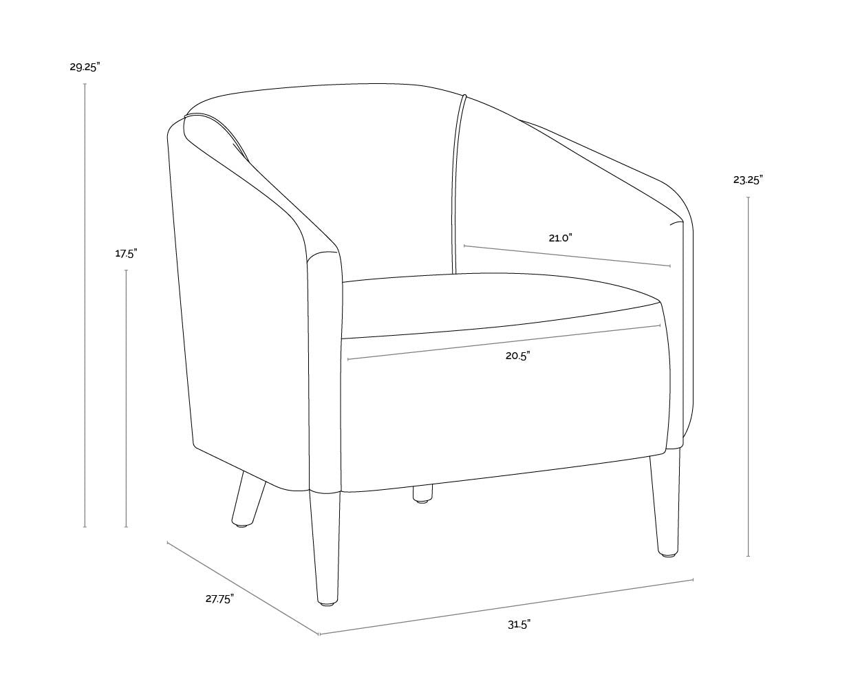 NAHLA SHEVA ARMCHAIR - SAN REMO WINTER CLOUD / ANTONIO CHARCOAL