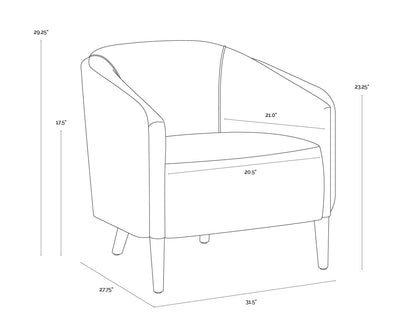 NAHLA SHEVA ARMCHAIR - SAN REMO WINTER CLOUD / ANTONIO CHARCOAL