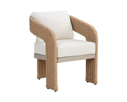 NAHLA PYLOS DINING ARMCHAIR - NATURAL / LOUIS CREAM