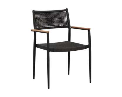 NAHLA NAVA STACKABLE DINING ARMCHAIR - BLACK